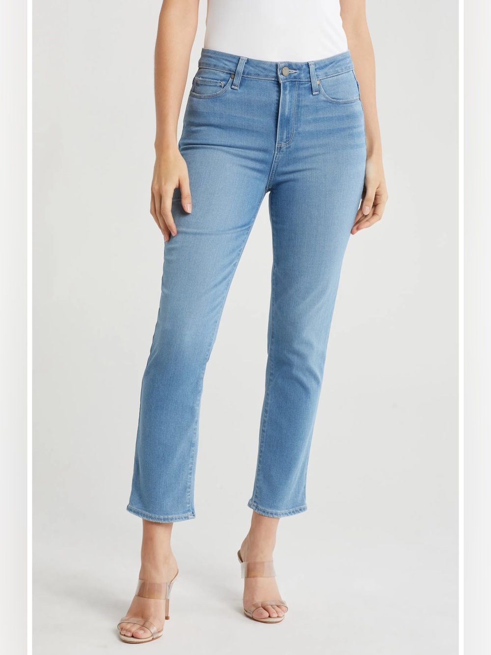 PAIGE Hoxton Slim Crop Jeans Jovie Light Wash High Rise NWT 27